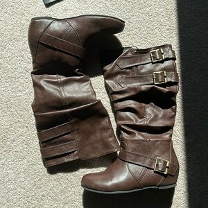 Brown tall boots